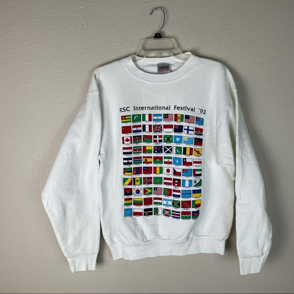 Vintage International Flags Sweatshirt Oneita XL